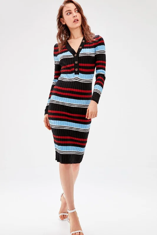 Bringing Sexy Back Stripe Bodycon Sweater Dress