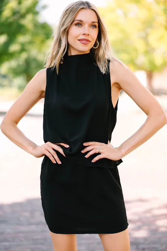 Offer The World Black Draped Dress