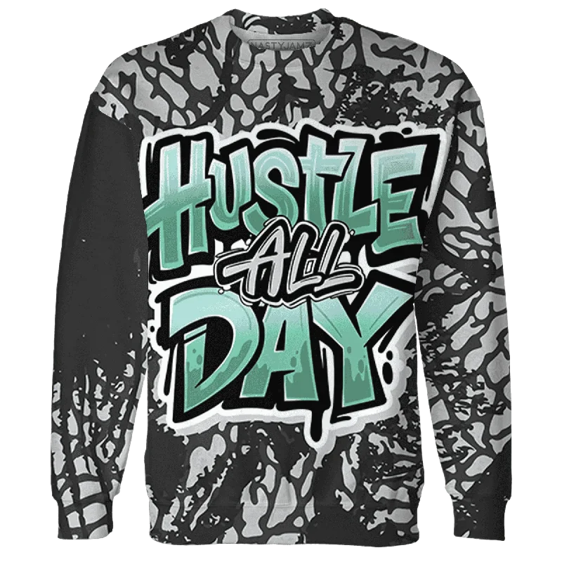 NastyJamz Green Glow 3s Sweatshirt Match Hustle All Day 3D