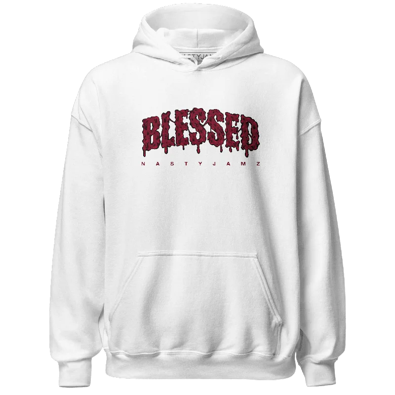 NastyJamz High White Team Red 1s Hoodie Match Blessed Text