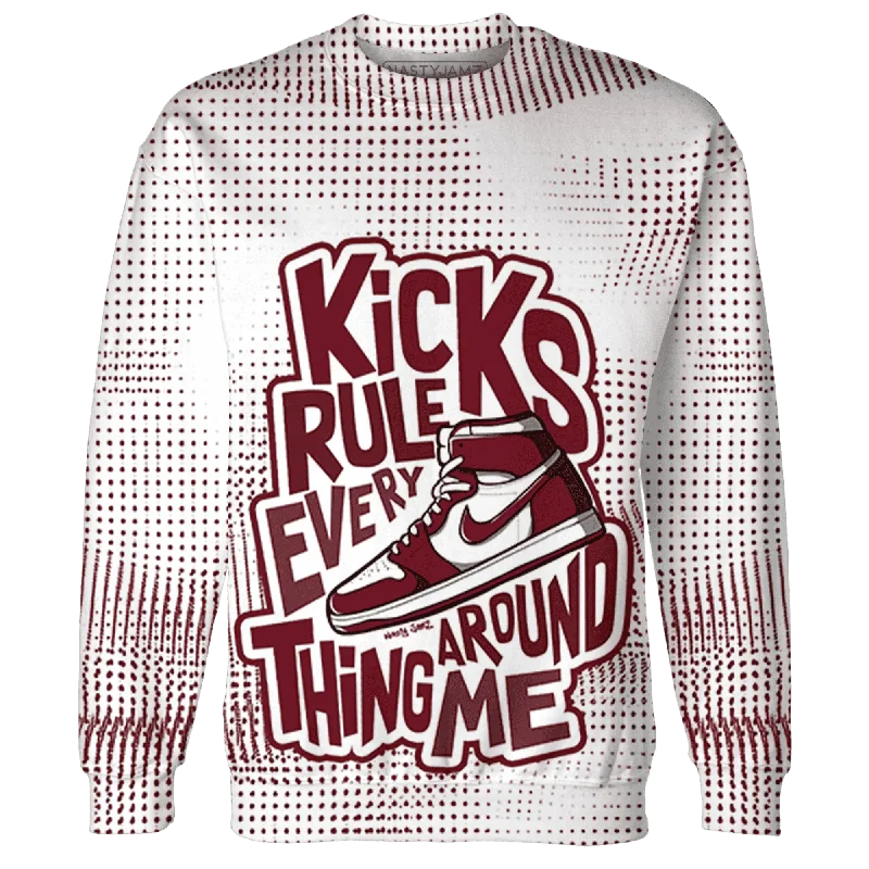 NastyJamz High White Team Red 1s Sweatshirt Match Kicks Rule 3D All-Over Print