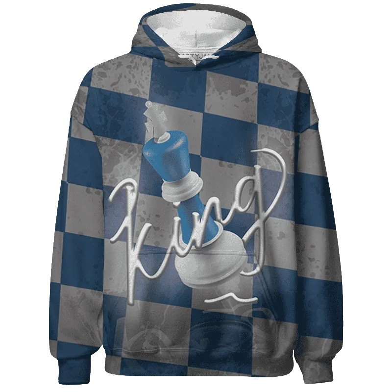 NastyJamz Industrial Blue 4s Hoodie Match Black King 3D