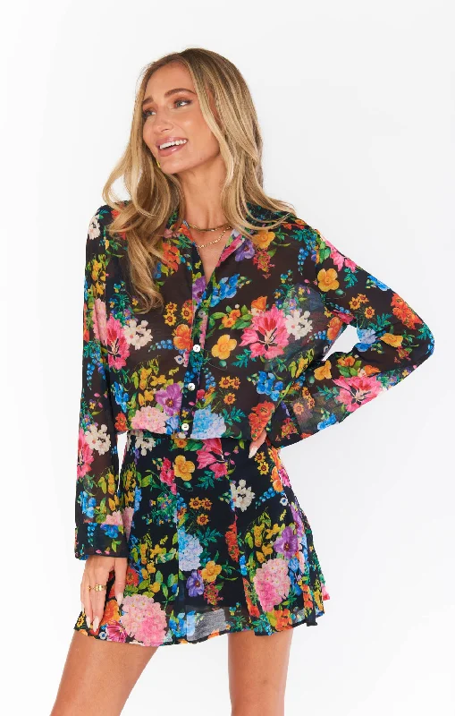 Smith Button Down ~ Midnight Botanical Floral