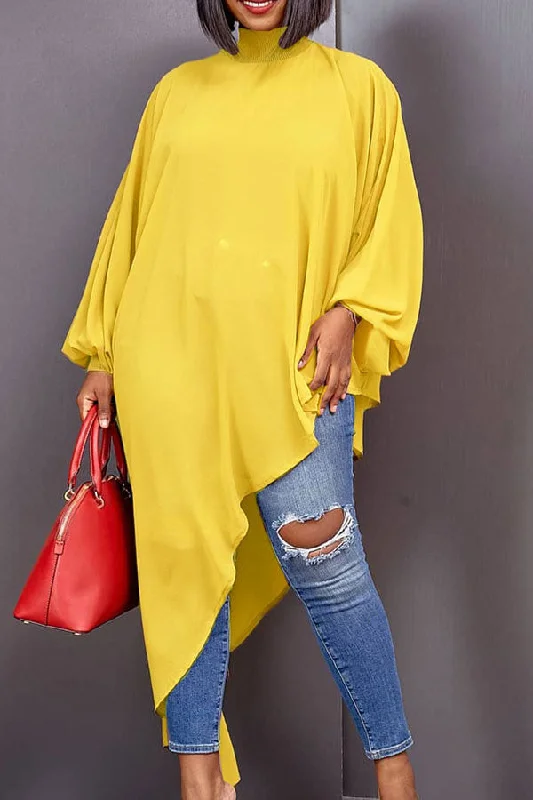 Solid Color Smart Irregular Blouse