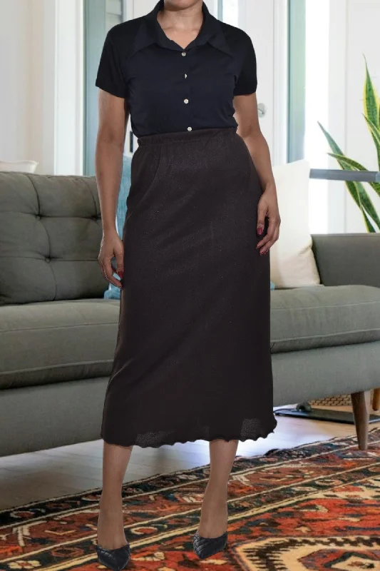 Dark Brown Waisted Skirt