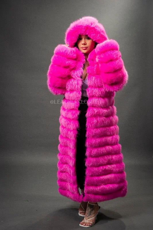 Women's Alia Fox Coat [Hot Pink]