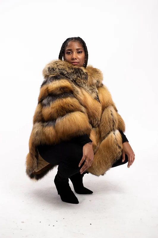 Women's Fox Fur Poncho